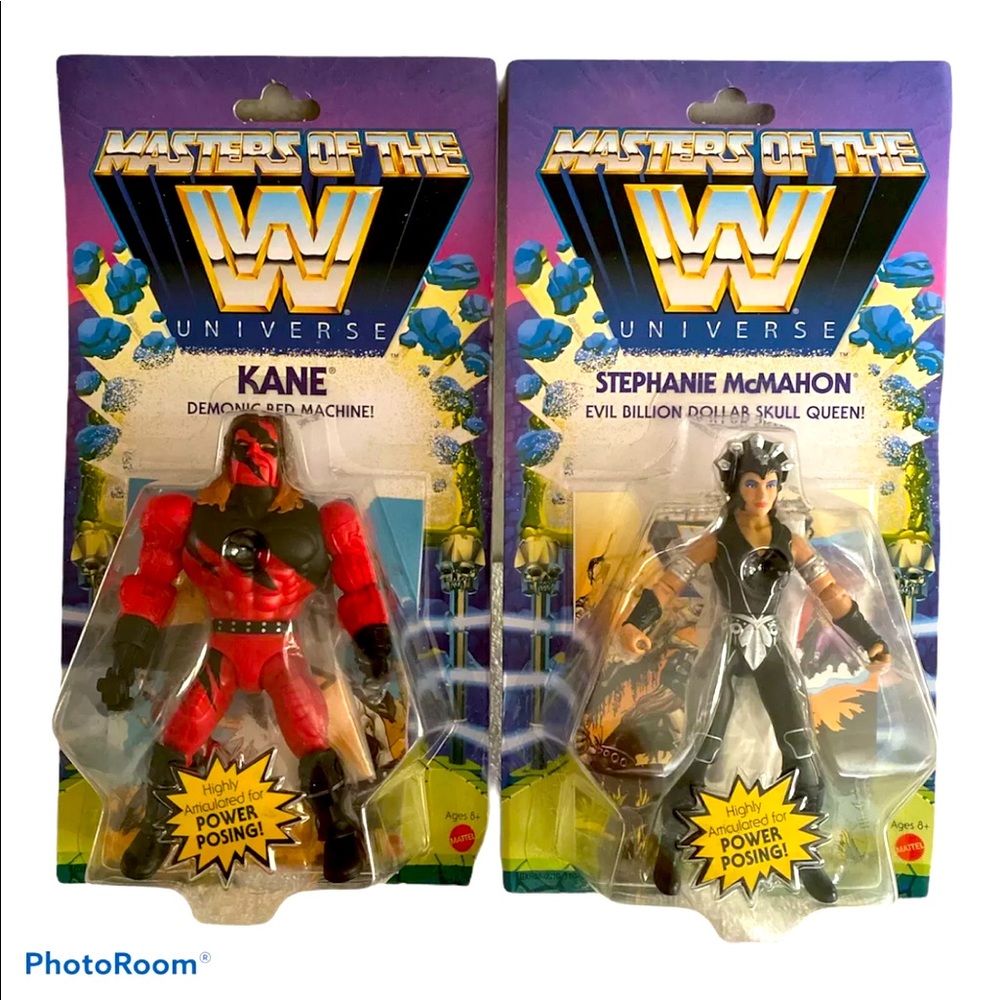 Masters Of The WWE Universe  MOTU NEW  Lot Of 2 - KANE & STEPHANIE McMAHON